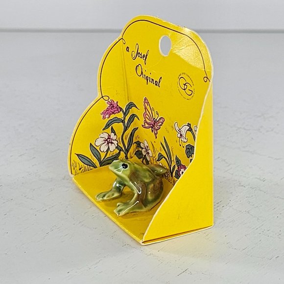 Vintage Josef Originals George Frog Standing Miniature Figurine In Package - Picture 4 of 6